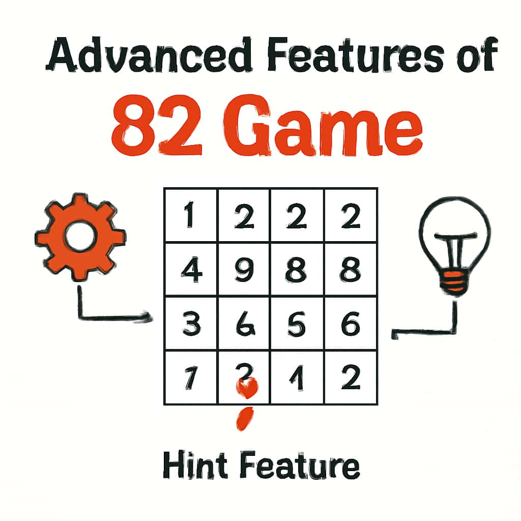 An educational diagram detailing the advanced features of 82 Game.
