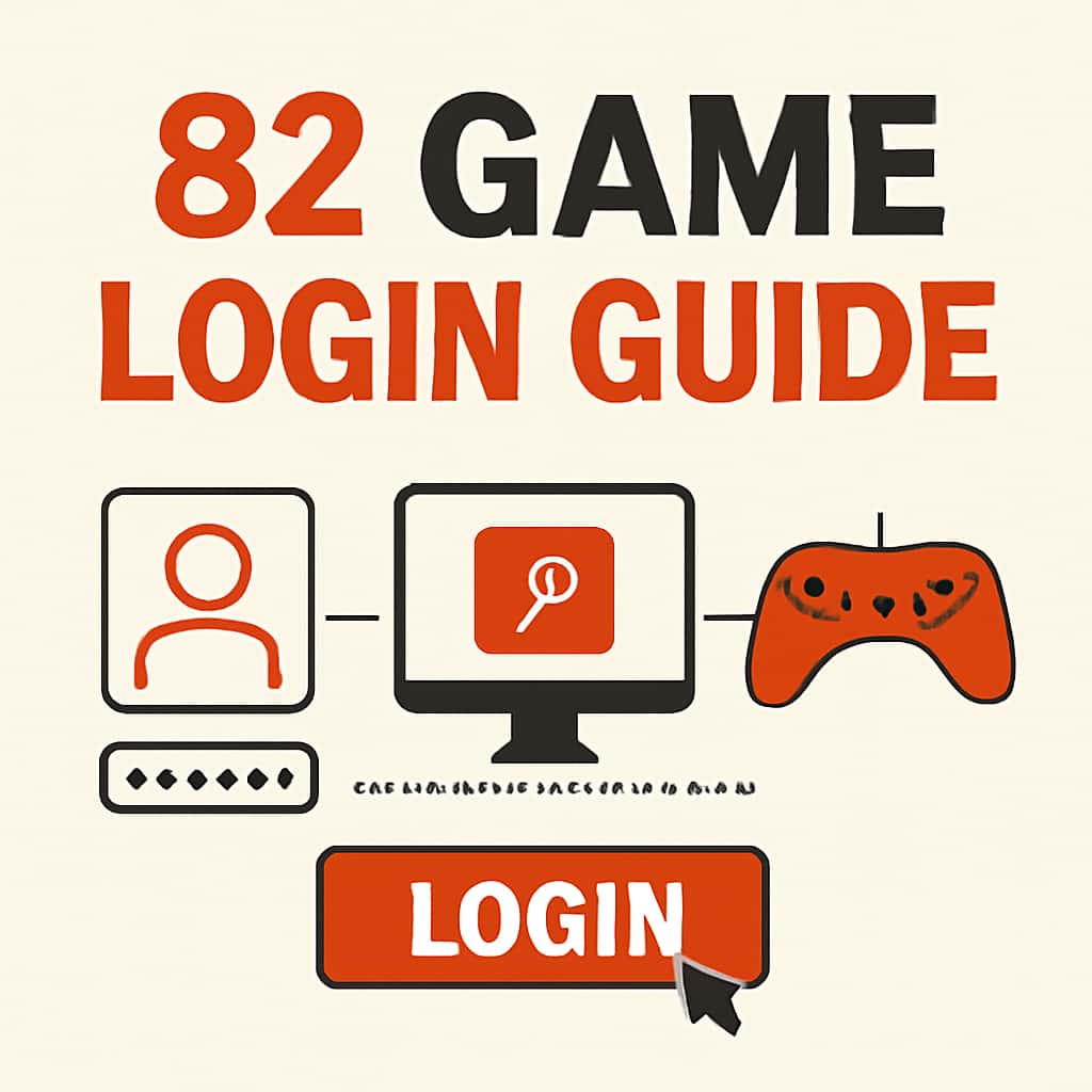 An educational diagram depicting the steps for accessing the 82 Game account.