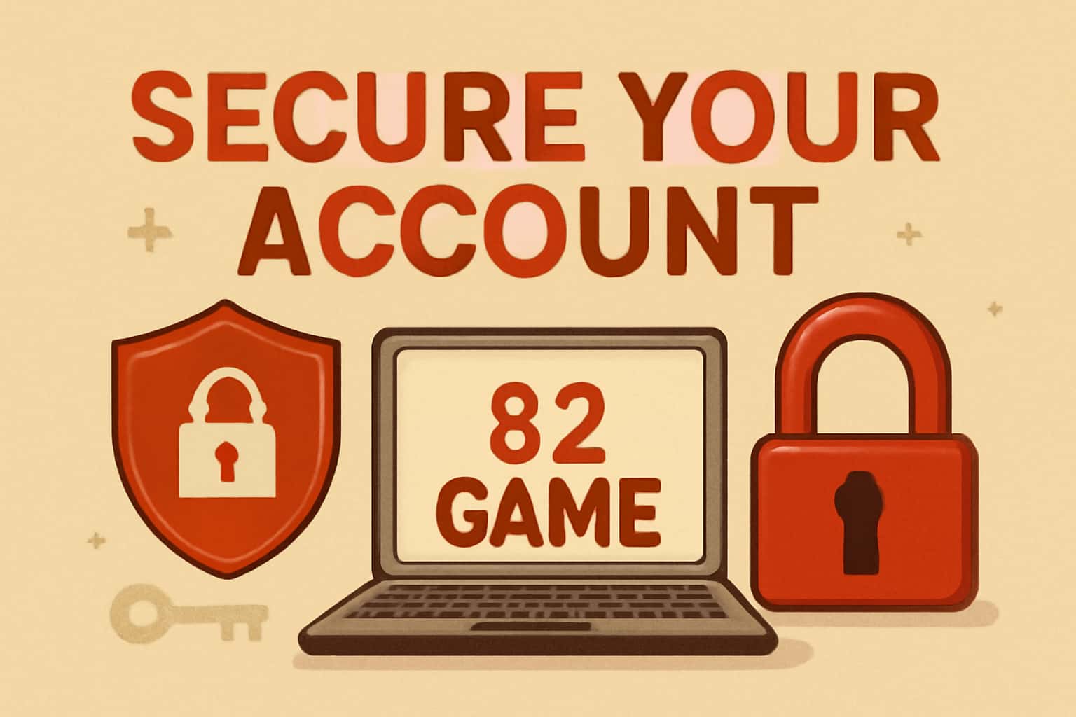 An informative image displaying the title 'Secure Your 82 Game Account' with high-tech elements.