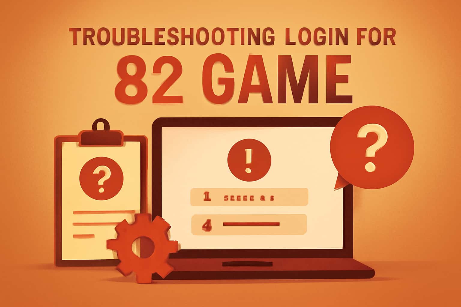 An informative graphic highlighting the concept of Troubleshooting Login for 82 Game.