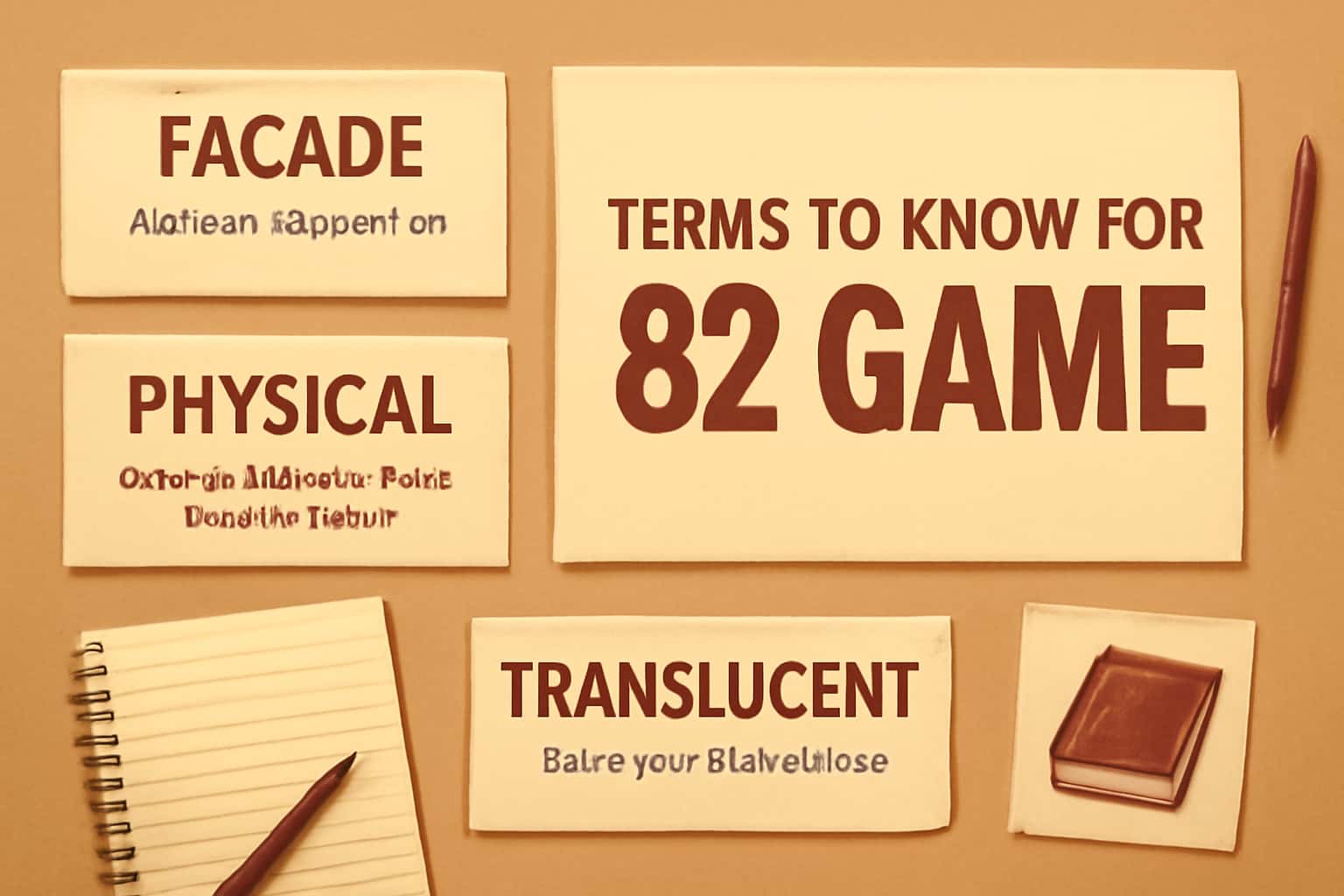 An informative visual representation related to the terms used in 82 Game.