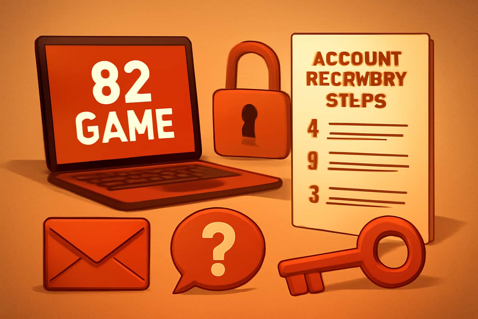 A visual representation of account recovery steps for 82 Game.
