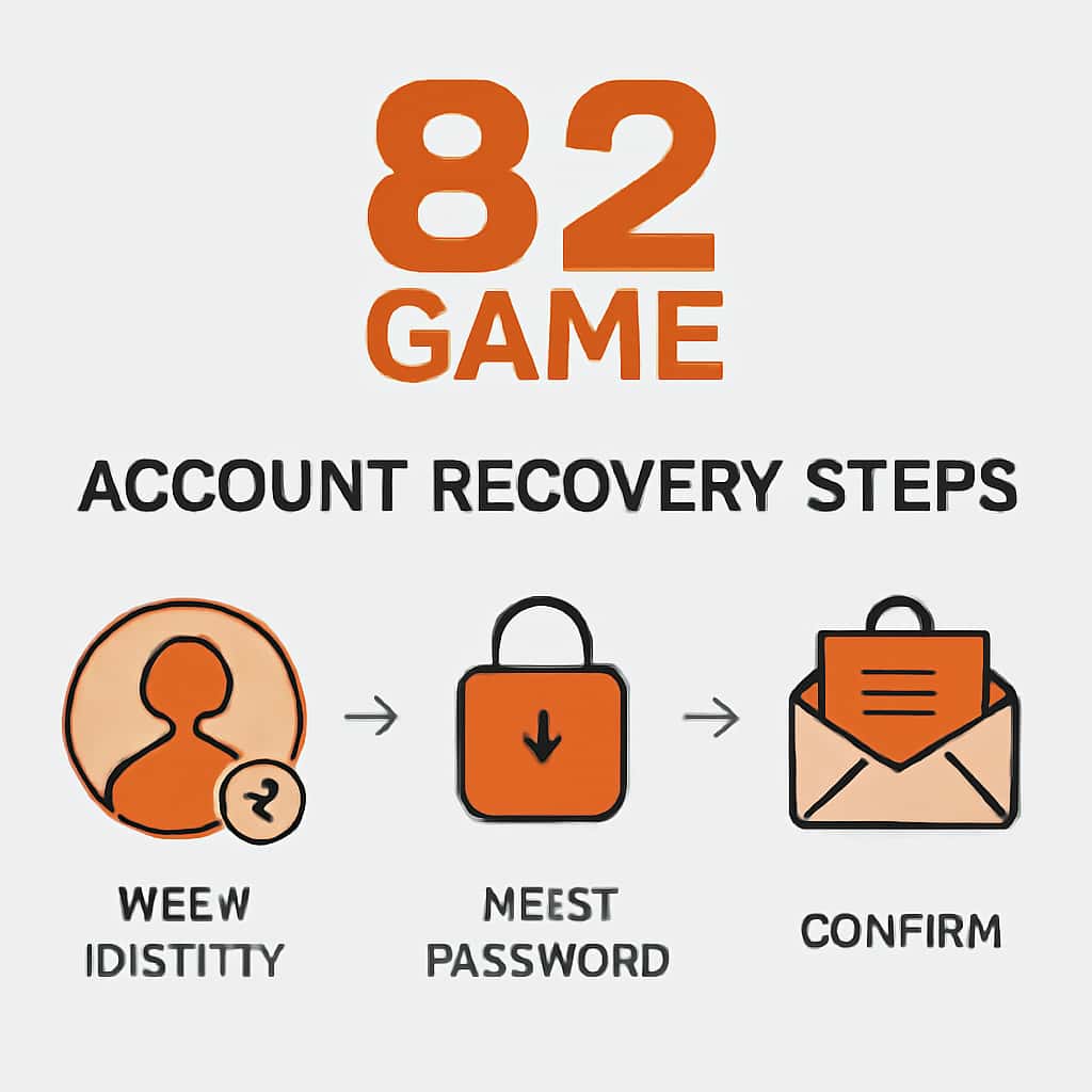 An educational diagram of account recovery processes for 82 Game.