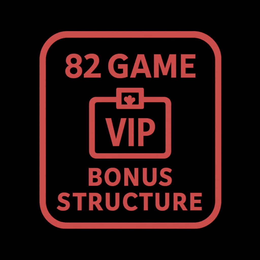 A professional badge symbolizing the 82 Game VIP Bonus Structure.